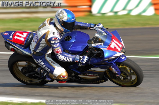 2008-05-11 Monza 0058 Superstock 1000 - 71 Claudio Corti - Yamaha YZF R1